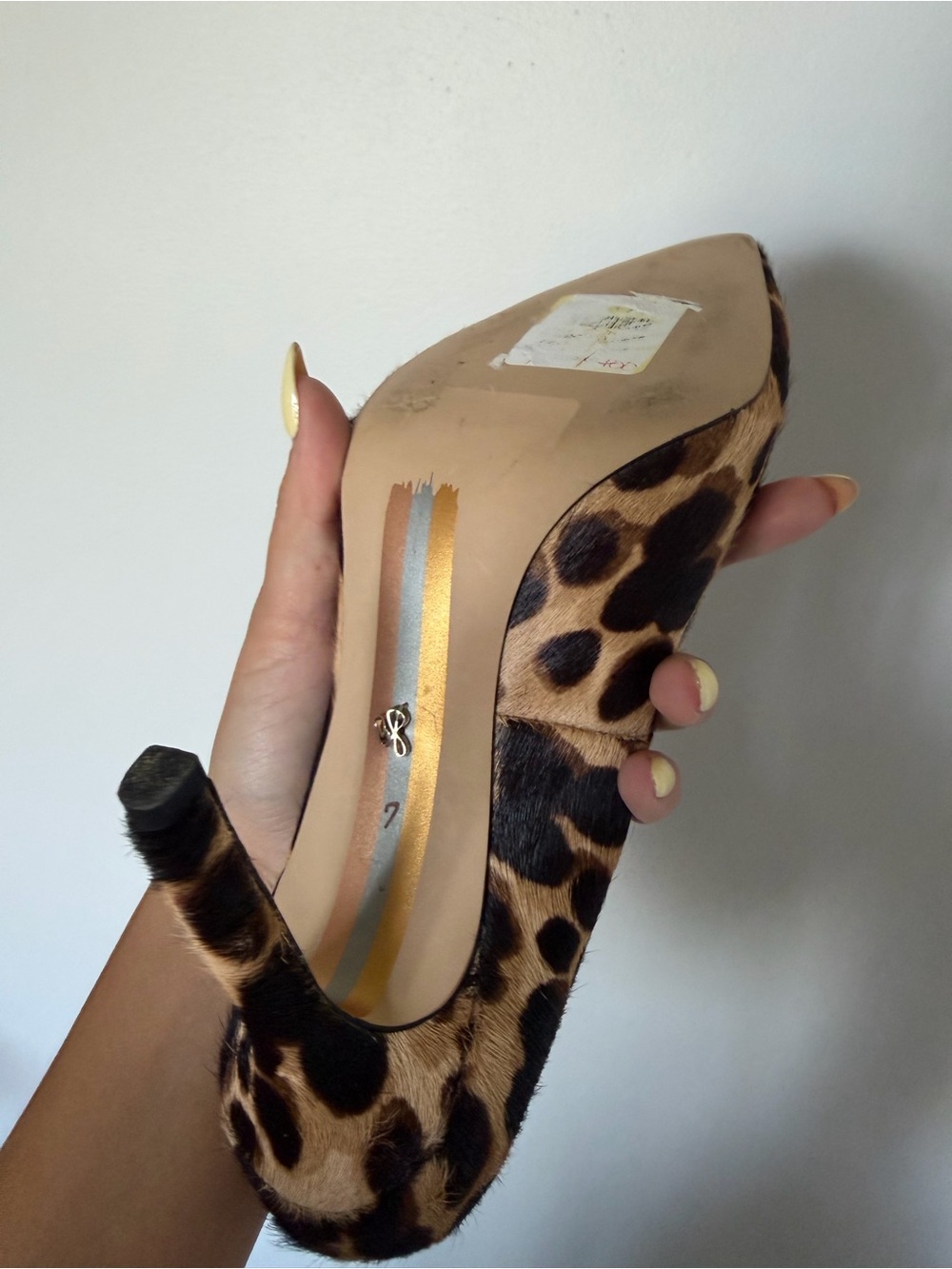 Sam Edelman Leopard Print Calf Hair Pointed Toe Pumps Size 7 - Picture 6 of 7